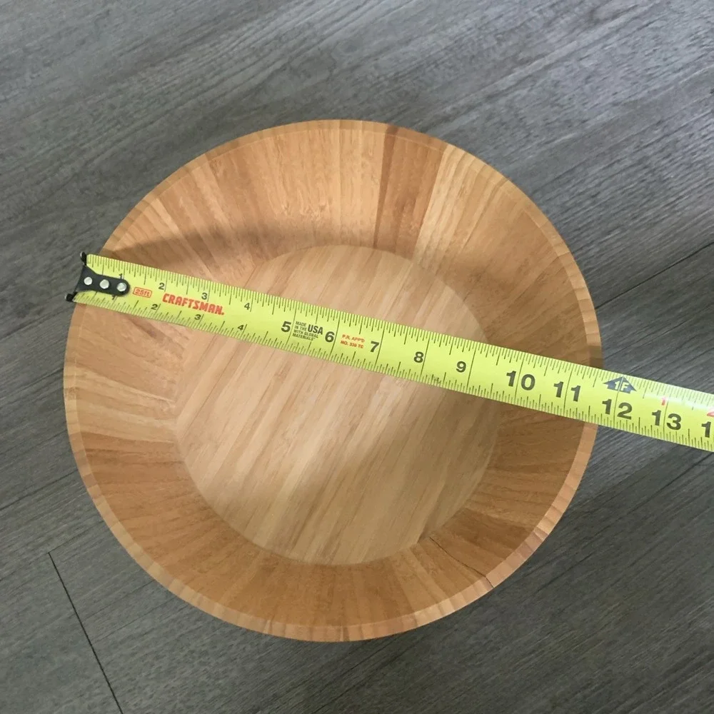 Lipper International 3-Piece Bamboo Salad Bowl Set with Servers 12in